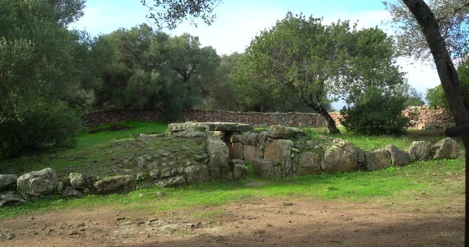 The Giant's Tomb of Moru (Tomba dei giganti di Moru), an archaeological site in Arzachena in Sardinia.