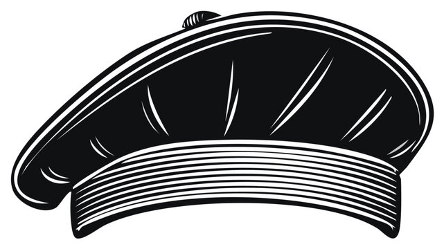 Classic Black Chef's Hat with Distinctive Lines and Band for Culinary Professionals