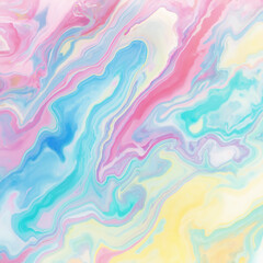 Fototapeta premium Pastel Rainbow Liquid Fluid Art Abstract Background, Soft Swirling Colors, Dreamy Smooth Texture