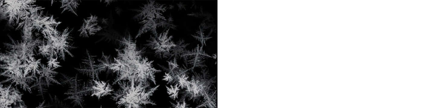 Winter frost pattern with ice crystals on window glass for cold season atmosphere and holiday window textures.