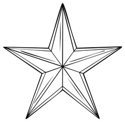Obraz premium Simple Outline Drawing of a Five Pointed Star With Sharp Edges and Defined Lines