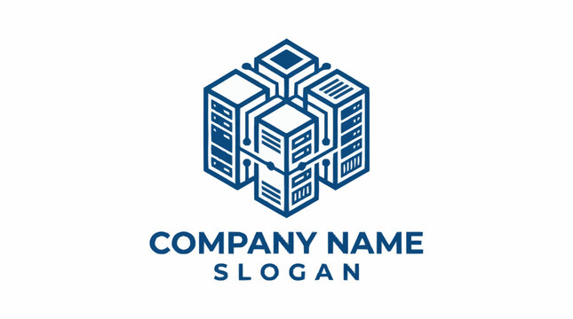 Abstract digital network connection logo design.