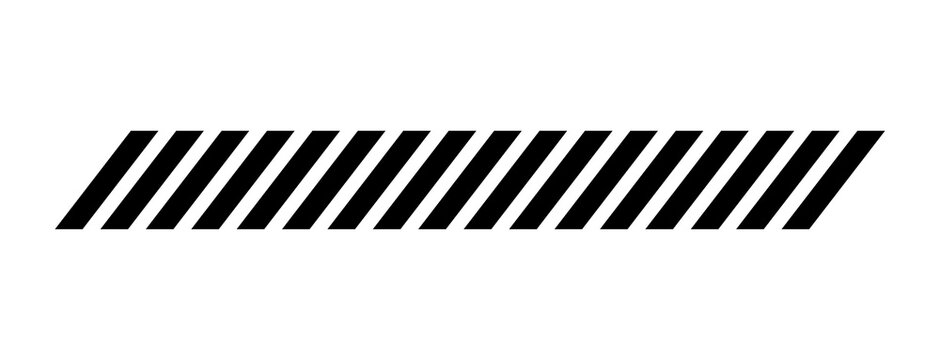 Diagonal hazard stripe bar. Bold slanted line border. Modern warning design element