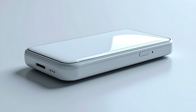 sleek white portable external hard drive storage device with usb c port on a clean studio background, technology concept