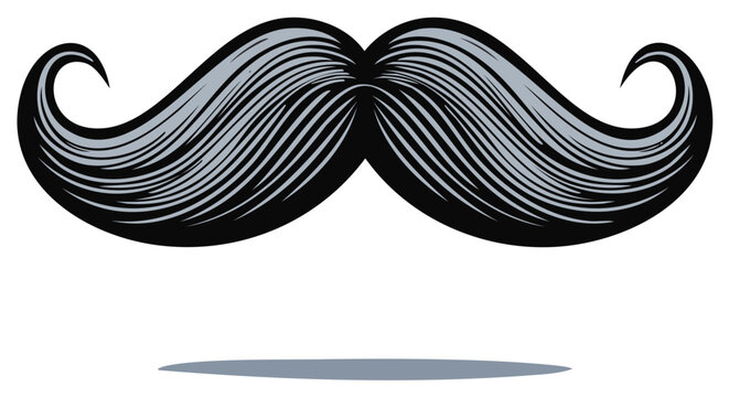 Classic Handlebar Mustache Elegant Curled Facial Hair Style