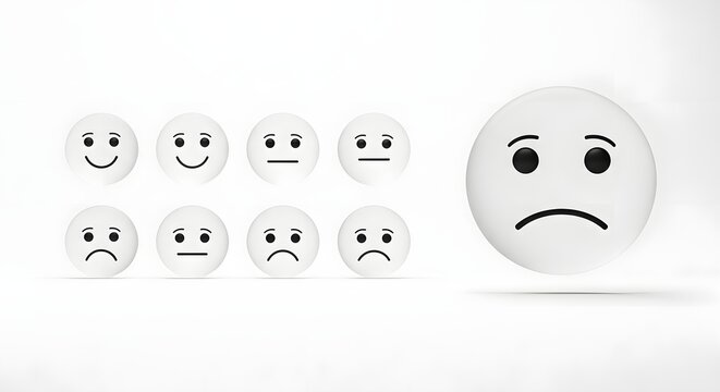 Collection of Various Facial Expression Emojis Showing Emotions.