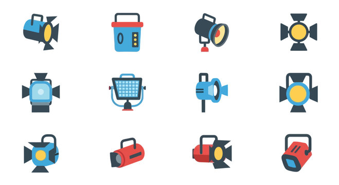 Stage Lights, Spotlights, and Lighting Equipment Icons
