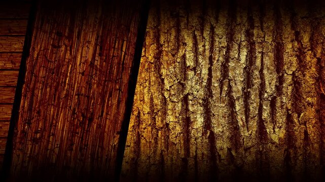 Rustic Wood Texture Background with Left Side Vertical Plank, 4K Seamless Loop