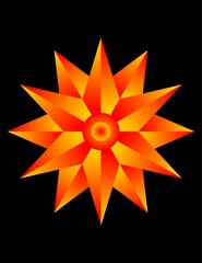 Obraz premium Orange Sun Flower Abstract Symbol