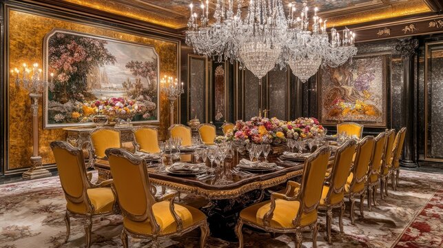 Opulent Dining Room: A Lavish Interior Design