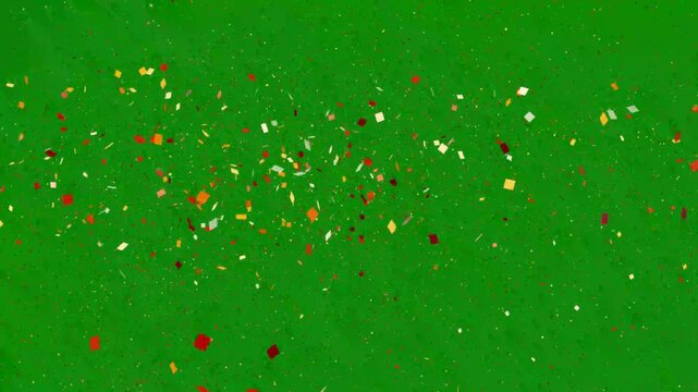 Confetti rain effect overlay green screen alpha channel. Confetti Party Popper Explosion Animation. Slow motion Falling confetti Realistic Confetti Explosion and Falling Animation  Vibrant Square 4K