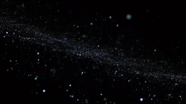 Dim Scattered Particles Drifting Lazily in Dark Void: Gentle Hypnotic Rhythm Cinematic Minimal Abstract Loop (16:9)