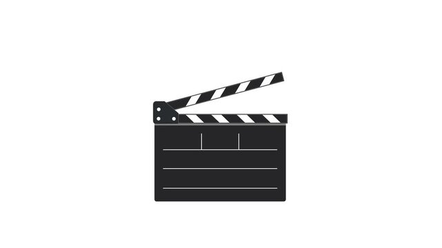 Minimal Black Clapperboard Representing Film Production, Movie Making, Cinema, And Video Media