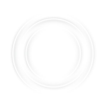 White glowing circular wifi, radio, signal or sound wave ripple light effect with shiny glow sparkle circle swirl, spiral, round motion overlay isolated on transparent background