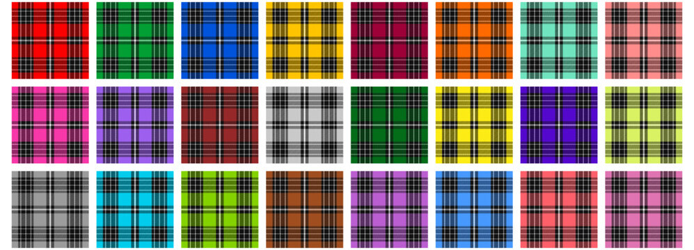 A festive collection of 24 vibrant tartans and plaid patterns for Christmas and New Year's