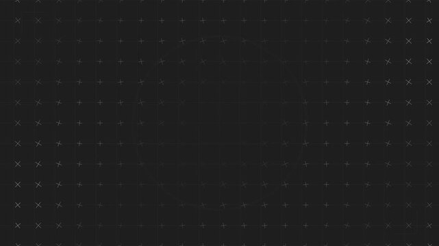 Abstract Dark Digital Grid Animation with Geometric HUD Symbols
