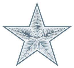 Obraz premium Stylized Star Ornament with Etched Texture Simple Elegant Design for Holiday Decoration and Festive Art