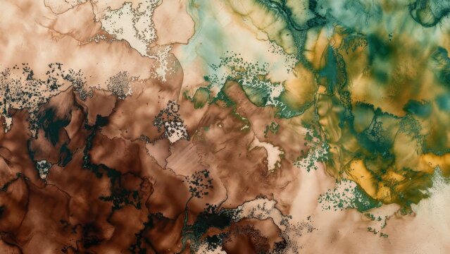 Abstract ink spreading across marbled textured surface