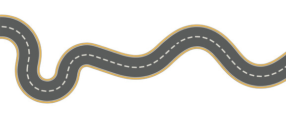 Fototapeta premium Winding Road Journey: Conceptual representation of travel, journey and progress, road ahead, abstract path, direction.