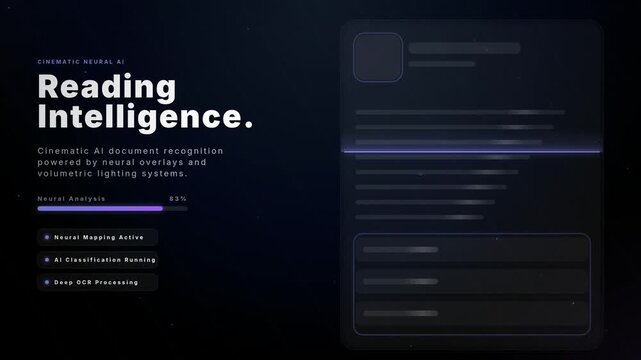 AI Reading Intelligence Document Analysis Futuristic Tech Background