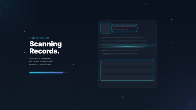 AI Document Scanning Futuristic Data Analysis Cyber Security Visual
