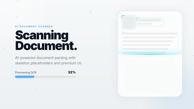 AI Document Scanner Processing OCR with Modern UI Animation