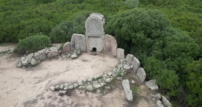 The giant tomb of S'Ena 'e Thomes near Dorgali in Sardinia