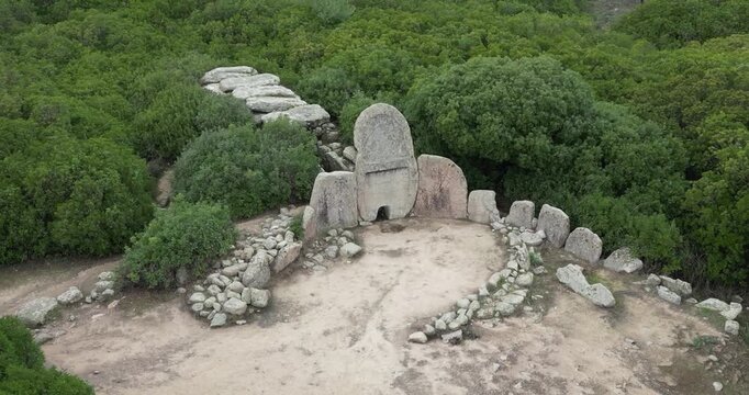 The giant tomb of S'Ena 'e Thomes near Dorgali in Sardinia
