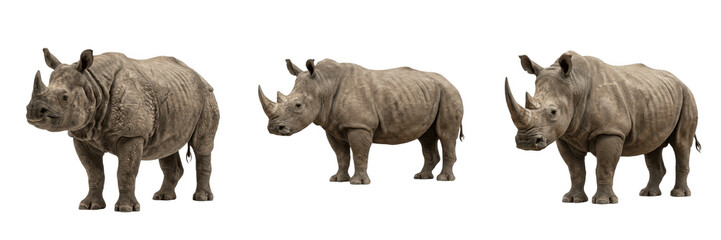 Wild rhinoceros standing heavy mammal wildlife animal rhino safari Africa horn strong species nature © kulan