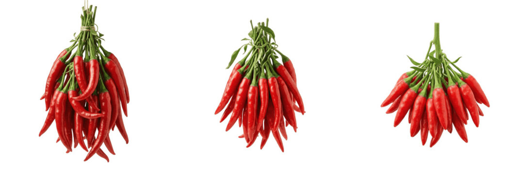 Bunch of hot red chili peppers spicy food ingredient cayenne bunch market harvest organic