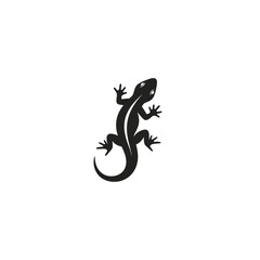Fototapeta premium Black lizard silhouette isolated on white.