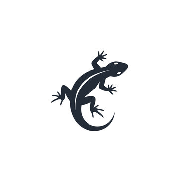 Black lizard silhouette side profile.