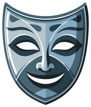 Theater Mask with Smiling and Sad Expressions Iconic Symbol of Drama and Performance