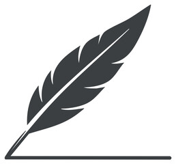 Fototapeta premium Feather Quill Pen Writing Stroke Icon Ancient Tool Isolated Feather Pen Writing Quill