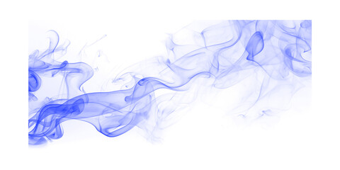 Abstract blue smoke wisps swirl elegantly across a black background creating a mystical ethereal motion texture backdrop