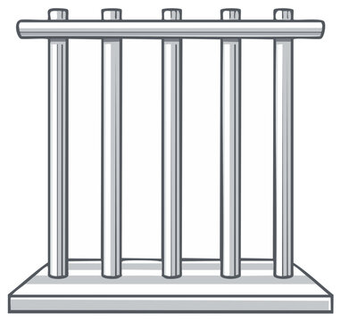 Illustration of a Metal Rack with Parallel Bars for Organizing Objects and Storage in Warehouses and Workshops