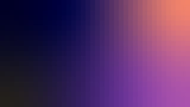 Smooth abstract gradient background featuring a soft transition from deep dark blue to bright orange and vibrant purple color tones