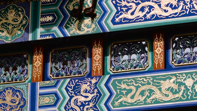Gerrard Street, Soho, London Chinatown Gate Calligraphic Ridge Ornamentation, Qing Dynasty Style Calligraphy Plaques