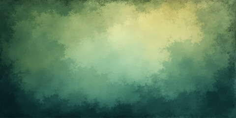 Obraz premium An abstract green grunge background blends with dark storm clouds and smoke texture to create a moody nature backdrop
