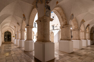 Obraz premium The Chiostro di San Domenico Monastery courtyard view in Martina Franca Town of Italy