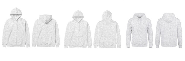 White Hoodie Sweatshirt Front and Back View PNG - Apparel Clothing Mockup Template for Fashion Streetwear Branding and Merchandise Design © kulan