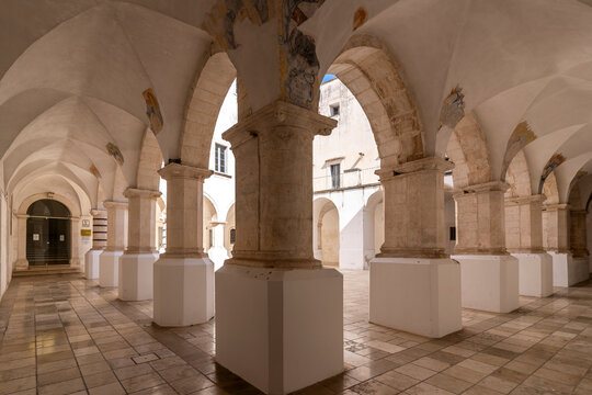 The Chiostro di San Domenico Monastery courtyard view in Martina Franca Town of Italy