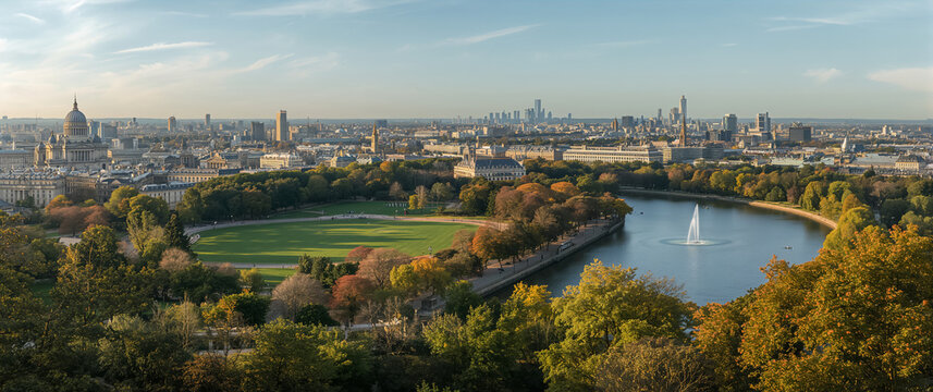 stunning picturesque Hyde Park in London on a summer day