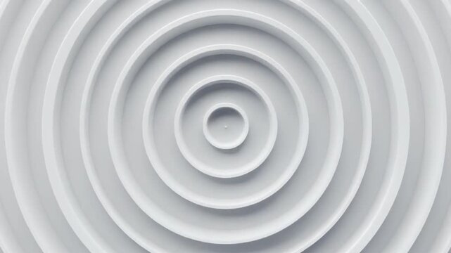 Minimalist concentric circles abstract animation on white background