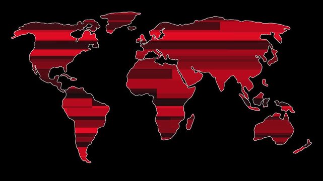 International news background animation in world map icon. Digital world news background animation, Blue color 3d rotated earth technology news animated.