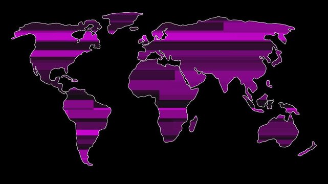 International news background animation in world map icon. Digital world news background animation, Blue color 3d rotated earth technology news animated.