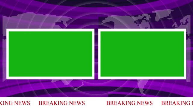 Background for breaking news. Breaking News - Lower third live breaking news background green screen and seamless looping ticker. Breaking news backdrop graphics panel radio waves radar screen 4k