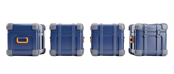Naklejka premium This clean and modern 3D collection features stylish blue storage containers, perfect for minimalistic decor and organization in contemporary spaces.