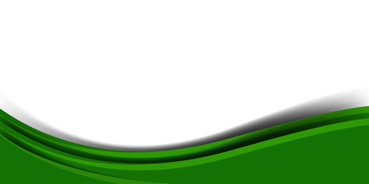 Minimalist abstract background featuring layered green waves at the bottom with a clean white upper section
