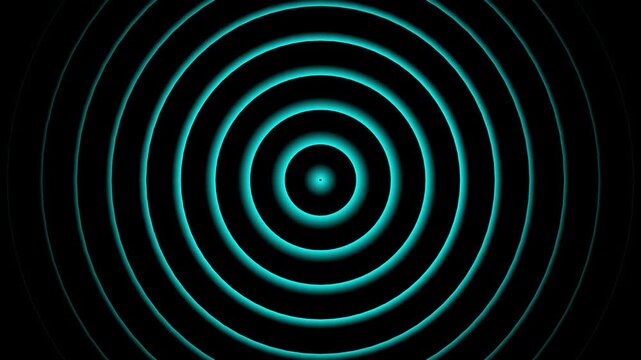 4K Radio waves animation on black background. network tower produced radio wave concept. Radio waves concept. Radio Waves in Circle Form, Radio wave signal animated background.